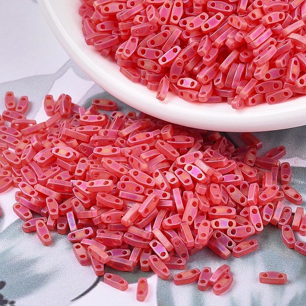 PandaHall MIYUKI Quarter TILA Beads, Japanese Seed Beads, 2-Hole, (QTL140FR) Matte Transparent Red Orange AB, 5x1.2x1.9mm, Hole: 0.8mm...
PandaHall MIYUKI Quarter TILA Beads, Japanese Seed Beads, 2-Hole, (QTL140FR) Matte Transparent Red Orange AB, 5x1.2x1.9mm, Hole: 0.8mm...