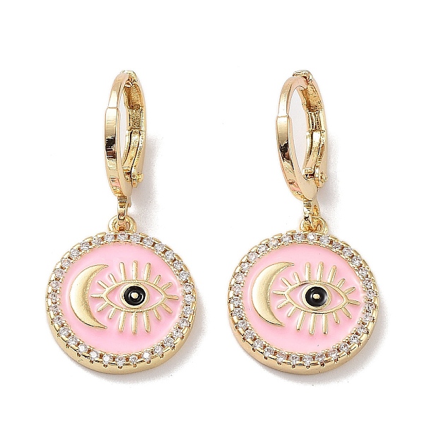 PandaHall Real 18K Gold Plated Brass Dangle Leverback Earrings, with Enamel and Cubic Zirconia, Evil Eye & Moon, Pink, 29x14mm Cubic...
PandaHall Real 18K Gold Plated Brass Dangle Leverback Earrings, with Enamel and Cubic Zirconia, Evil Eye & Moon, Pink, 29x14mm Cubic...