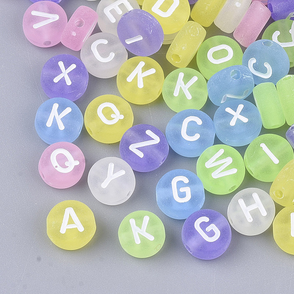 PandaHall Transparent Frosted Acrylic Beads, Horizontal Hole, Flat Round with Random Initial Letter, Mixed Color, 7x3.5mm, Hole: 1.2mm..., Multicolor
PandaHall Transparent Frosted Acrylic Beads, Horizontal Hole, Flat Round with Random Initial Letter, Mixed Color, 7x3.5mm, Hole: 1.2mm..., Multicolor