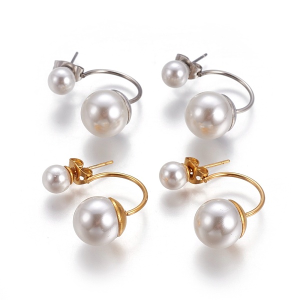 PandaHall 304 Stainless Steel Stud Earrings, with Plastic Beads, Mixed Color, 21~24x10x10mm, Pin: 0.7mm Plastic White
PandaHall 304 Stainless Steel Stud Earrings, with Plastic Beads, Mixed Color, 21~24x10x10mm, Pin: 0.7mm Plastic White
