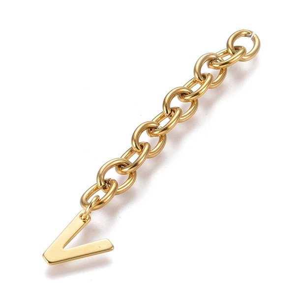 PandaHall 304 Stainless Steel Chain Extender, with Cable Chain and Letter Charms, Golden, Letter.V, 67.5mm, Link: 8x6x1.3mm, Letter V...
PandaHall 304 Stainless Steel Chain Extender, with Cable Chain and Letter Charms, Golden, Letter.V, 67.5mm, Link: 8x6x1.3mm, Letter V...