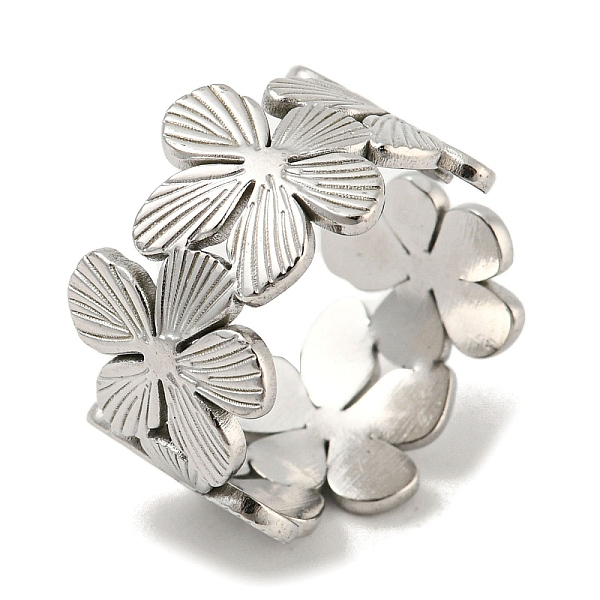 PandaHall 304 Stainless Steel Open Cuff Ring, Flower, Stainless Steel Color, US Size 6 3/4(17.1mm) 304 Stainless Steel Flower
PandaHall 304 Stainless Steel Open Cuff Ring, Flower, Stainless Steel Color, US Size 6 3/4(17.1mm) 304 Stainless Steel Flower