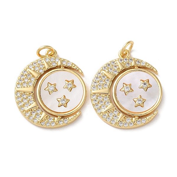PandaHall Brass Micro Pave Clear Cubic Zirconia Pendants, with Shell and Jump Ring, Real 18K Gold Plated, Moon, 23x20x2.5mm, Hole: 3mm...
PandaHall Brass Micro Pave Clear Cubic Zirconia Pendants, with Shell and Jump Ring, Real 18K Gold Plated, Moon, 23x20x2.5mm, Hole: 3mm...
