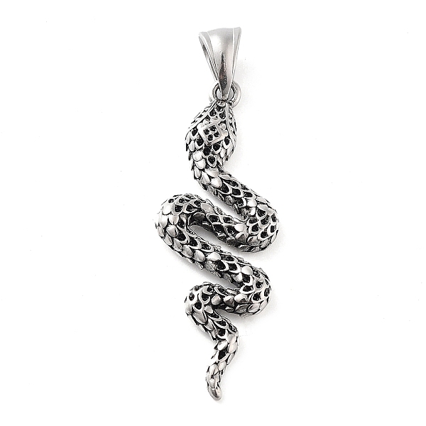 PandaHall 304 Stainless Steel Big Pendant Rhinestones Setting, Snake Charm, Antique Silver, 50x17.5x3mm, Hole: 4.7x9mm 304 Stainless Steel...
PandaHall 304 Stainless Steel Big Pendant Rhinestones Setting, Snake Charm, Antique Silver, 50x17.5x3mm, Hole: 4.7x9mm 304 Stainless Steel...