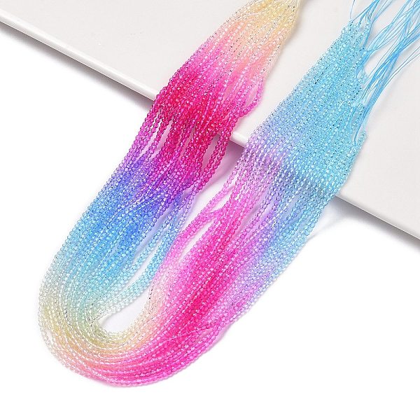 PandaHall Transparent Gradient Color Glass Beads Strands, Segmented Multi-color Beads, Faceted Round, Sky Blue, 3x2.5mm, Hole: 0.8mm, about...
PandaHall Transparent Gradient Color Glass Beads Strands, Segmented Multi-color Beads, Faceted Round, Sky Blue, 3x2.5mm, Hole: 0.8mm, about...