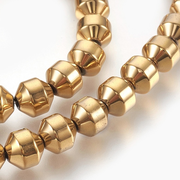 PandaHall Electroplated Non-magnetic Synthetic Hematite Bead Strand, Round, Faceted, Golden Plated, 8x8mm, Hole: 1.2mm, about 48pcs/strand...
PandaHall Electroplated Non-magnetic Synthetic Hematite Bead Strand, Round, Faceted, Golden Plated, 8x8mm, Hole: 1.2mm, about 48pcs/strand...