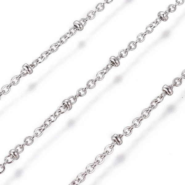 PandaHall 304 Stainless Steel Cable Chains, Satellite Chains, with Rondelle Beads, with Spool, Soldered, Stainless Steel Color, Link...
PandaHall 304 Stainless Steel Cable Chains, Satellite Chains, with Rondelle Beads, with Spool, Soldered, Stainless Steel Color, Link...