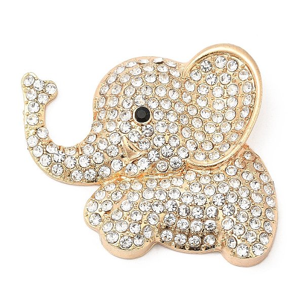 PandaHall Zinc Alloy Cabochons, with Rhinestone, Elephant, Light Gold, 34x41x7.5mm Alloy+Rhinestone Elephant Clear
PandaHall Zinc Alloy Cabochons, with Rhinestone, Elephant, Light Gold, 34x41x7.5mm Alloy+Rhinestone Elephant Clear