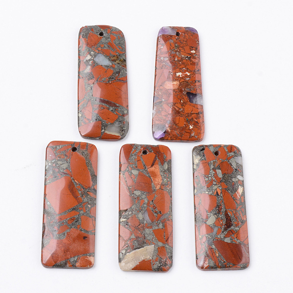 PandaHall Assembled Synthetic Pyrite and Red Jasper Big Pendants, Rectangle, 50x20x4mm, Hole: 1.6mm Red Jasper Rectangle
PandaHall Assembled Synthetic Pyrite and Red Jasper Big Pendants, Rectangle, 50x20x4mm, Hole: 1.6mm Red Jasper Rectangle