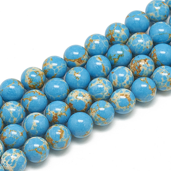 PandaHall Synthetic Imperial Jasper Beads Strands, Dyed, Round, Dodger Blue, 10mm, Hole: 1mm, about 40pcs/strand, 15.7 inch Imperial Jasper...
PandaHall Synthetic Imperial Jasper Beads Strands, Dyed, Round, Dodger Blue, 10mm, Hole: 1mm, about 40pcs/strand, 15.7 inch Imperial Jasper...
