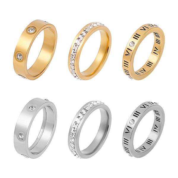 PandaHall ANATTASOUL 6Pcs 6 Style 201 Stainless Steel Hollow Roman Numerals Finger Ring Set with Rhinestone, Golden & Stainless Steel Color...
PandaHall ANATTASOUL 6Pcs 6 Style 201 Stainless Steel Hollow Roman Numerals Finger Ring Set with Rhinestone, Golden & Stainless Steel Color...