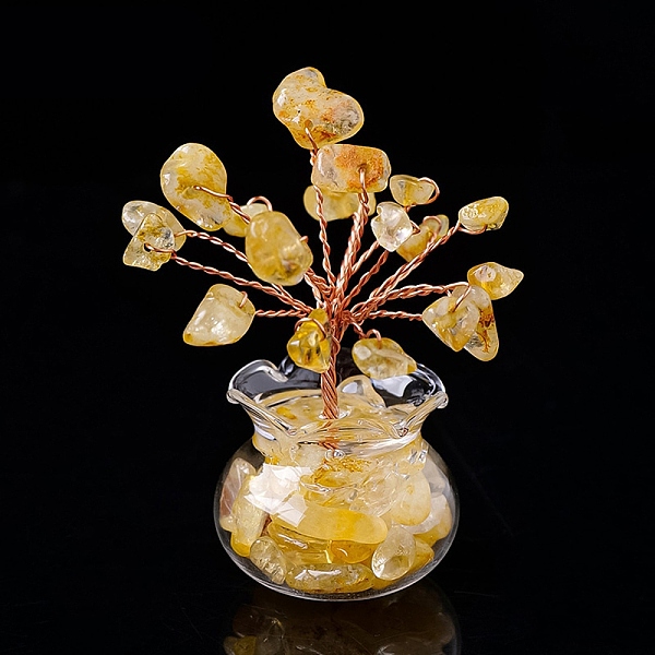 PandaHall Natural Yellow Quartz Chips Tree Decorations, Glass Vase Base Copper Wire Feng Shui Energy Stone Gift for Home Desktop Decoration...
PandaHall Natural Yellow Quartz Chips Tree Decorations, Glass Vase Base Copper Wire Feng Shui Energy Stone Gift for Home Desktop Decoration...
