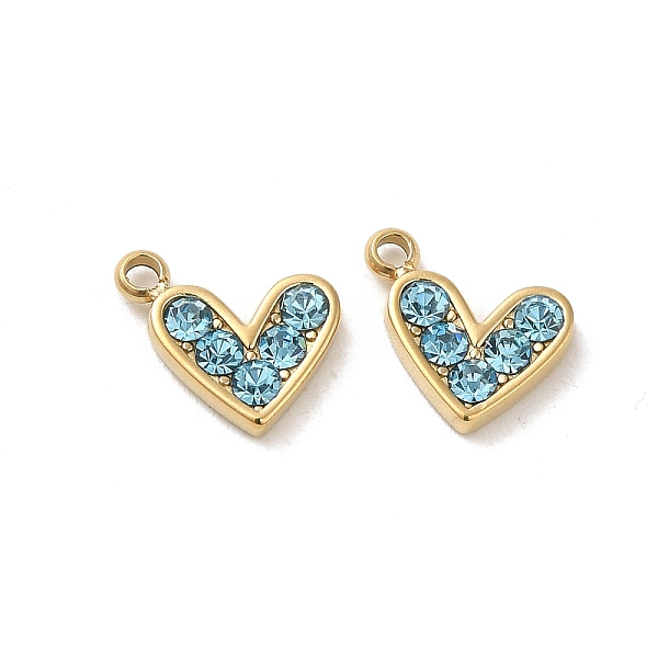 PandaHall 304 Stainless Steel Pendants, with Rhinestone, Heart Charms, Aquamarine, 9x10x2mm, Hole: 1.4mm Stainless Steel+Rhinestone Heart..., Cyan
PandaHall 304 Stainless Steel Pendants, with Rhinestone, Heart Charms, Aquamarine, 9x10x2mm, Hole: 1.4mm Stainless Steel+Rhinestone Heart..., Cyan