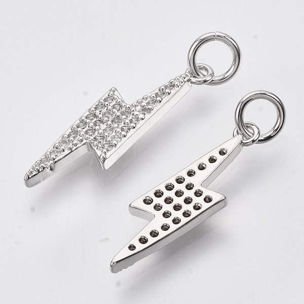 PandaHall Brass Micro Pave Cubic Zirconia Pendants, Lightning, Platinum, 21x6x2mm, Hole: 3mm Brass+Cubic Zirconia Others
PandaHall Brass Micro Pave Cubic Zirconia Pendants, Lightning, Platinum, 21x6x2mm, Hole: 3mm Brass+Cubic Zirconia Others
