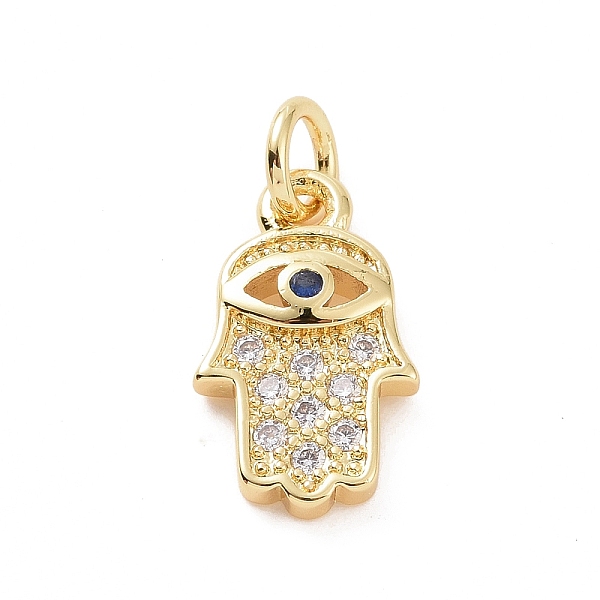 PandaHall Brass Micro Pave Cubic Zirconia Charms, with Jump Ring, Hamsa Hand with Evil Eye Charm, Golden, 12.5x7.5x2mm, Hole: 2.8mm..., Clear
PandaHall Brass Micro Pave Cubic Zirconia Charms, with Jump Ring, Hamsa Hand with Evil Eye Charm, Golden, 12.5x7.5x2mm, Hole: 2.8mm..., Clear