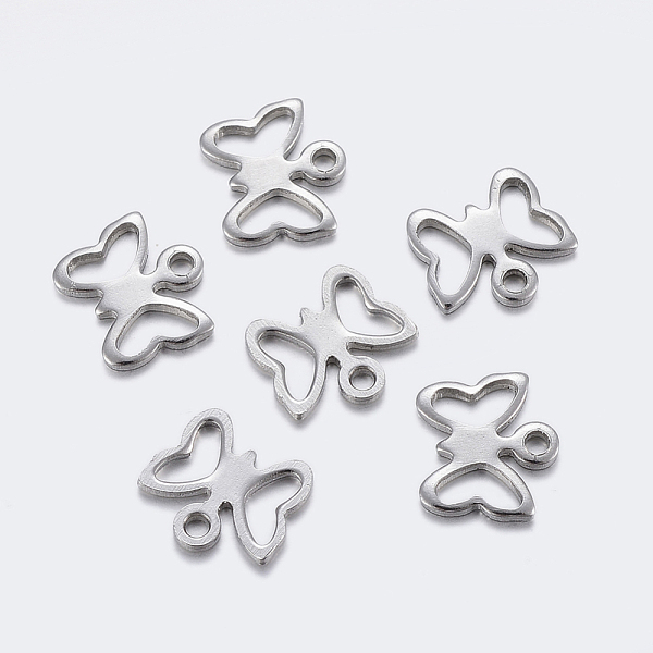 PandaHall 304 Stainless Steel Charms, Cut-Out, Butterfly, Stainless Steel Color, 9x10x1mm, Hole: 1.2~1.4mm 304 Stainless Steel Butterfly
PandaHall 304 Stainless Steel Charms, Cut-Out, Butterfly, Stainless Steel Color, 9x10x1mm, Hole: 1.2~1.4mm 304 Stainless Steel Butterfly
