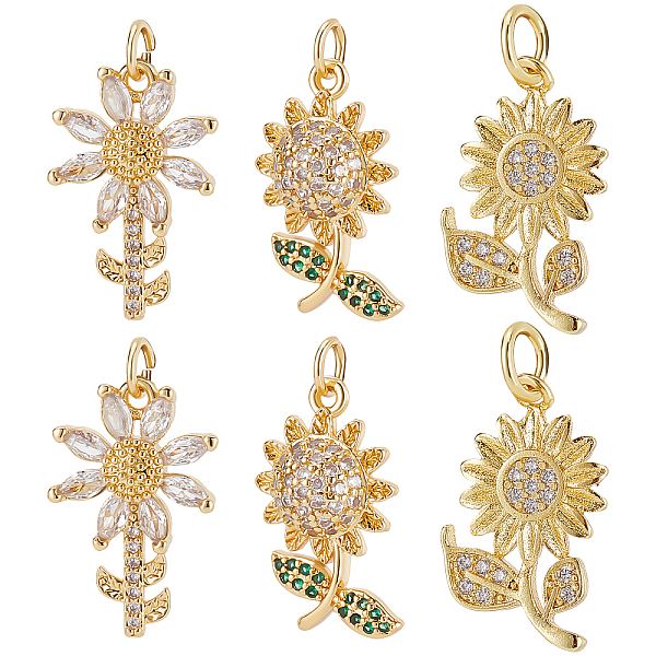 PandaHall Beebeecraft 12Pcs/Box 3 Style Cubic Zirconia Sunflower Charms 18K Gold Plated Brass Flower Charms with Jump Ring for DIY Jewelry..., Multicolor
PandaHall Beebeecraft 12Pcs/Box 3 Style Cubic Zirconia Sunflower Charms 18K Gold Plated Brass Flower Charms with Jump Ring for DIY Jewelry..., Multicolor