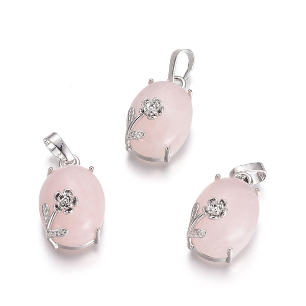 PandaHall Natural Rose Quartz Pendants, with Platinum Tone Brass Findings, Oval with Flower, 22x13.8x10.3mm, Hole: 6x3.5mm Rose Quartz Oval
PandaHall Natural Rose Quartz Pendants, with Platinum Tone Brass Findings, Oval with Flower, 22x13.8x10.3mm, Hole: 6x3.5mm Rose Quartz Oval