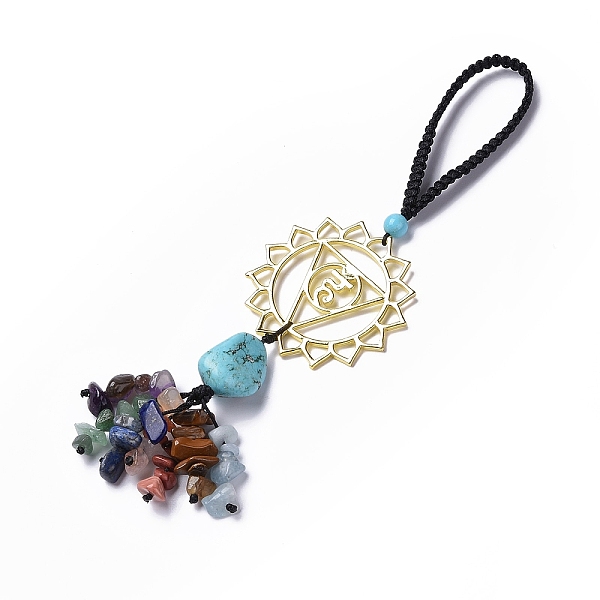 PandaHall Natural Raw Turquoise & Mixed Stone Chips Tassel Pendant Decorations, Chakra Theme Alloy Charms Hanging Ornament, Vishuddha, 170mm...
PandaHall Natural Raw Turquoise & Mixed Stone Chips Tassel Pendant Decorations, Chakra Theme Alloy Charms Hanging Ornament, Vishuddha, 170mm...