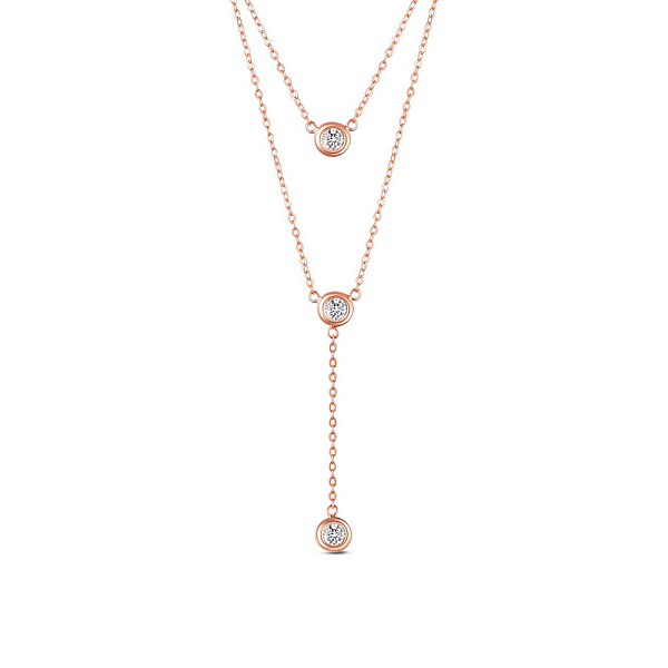 PandaHall SHEGRACE 925 Sterling Silver Double Layered Necklace, with Three Round AAA Cubic Zirconia Pendants, Rose Gold, 17.7 inch(45cm)..., Clear
PandaHall SHEGRACE 925 Sterling Silver Double Layered Necklace, with Three Round AAA Cubic Zirconia Pendants, Rose Gold, 17.7 inch(45cm)..., Clear