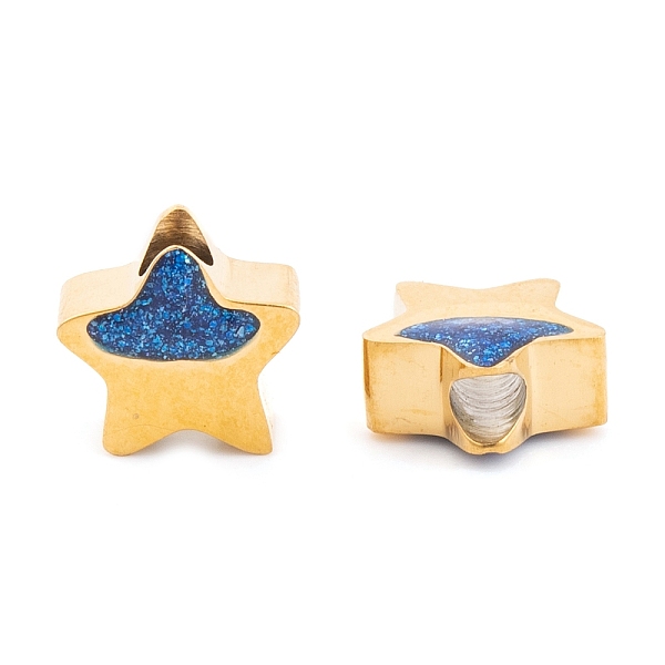PandaHall Ion Plating(IP) 304 Stainless Steel Beads, with Enamel, Real 18K Gold Plated, Star, Dodger Blue, 7.5x7.5x3.5mm, Hole: 2mm...
PandaHall Ion Plating(IP) 304 Stainless Steel Beads, with Enamel, Real 18K Gold Plated, Star, Dodger Blue, 7.5x7.5x3.5mm, Hole: 2mm...