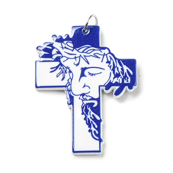 PandaHall Embossed Printed Acrylic Pendants, with Iron Jump Ring, Cross with Man Pattern, Medium Blue, 40.5x30.5x2.5mm, Hole: 5mm...
PandaHall Embossed Printed Acrylic Pendants, with Iron Jump Ring, Cross with Man Pattern, Medium Blue, 40.5x30.5x2.5mm, Hole: 5mm...
