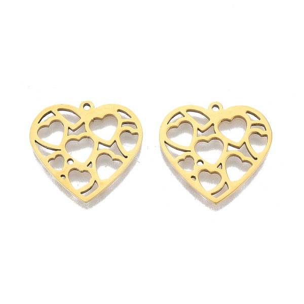 PandaHall Ion Plating(IP) 201 Stainless Steel Pendants, Hollow, Heart, Real 18K Gold Plated, 23.5x25x1.5mm, Hole: 1.4mm 201 Stainless Steel...
PandaHall Ion Plating(IP) 201 Stainless Steel Pendants, Hollow, Heart, Real 18K Gold Plated, 23.5x25x1.5mm, Hole: 1.4mm 201 Stainless Steel...