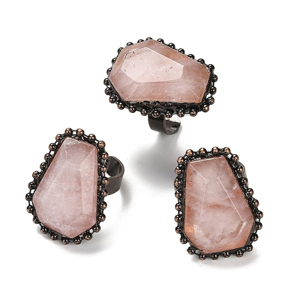 PandaHall Natural Rose Quartz Open Cuff Ring, with Brass Findings, Nuggets, Inner Diameter: 17.5~18mm Rose Quartz Nuggets
PandaHall Natural Rose Quartz Open Cuff Ring, with Brass Findings, Nuggets, Inner Diameter: 17.5~18mm Rose Quartz Nuggets