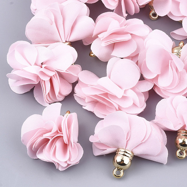 PandaHall Cloth Pendants, with CCB Plastic, 6-Petal, Flower, Golden, Pink, 26~27x17~28mm, Hole: 1.6mm Cloth Flower Pink
PandaHall Cloth Pendants, with CCB Plastic, 6-Petal, Flower, Golden, Pink, 26~27x17~28mm, Hole: 1.6mm Cloth Flower Pink