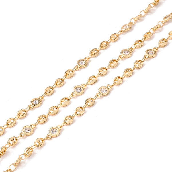 PandaHall Handmade Brass Link Chains, with Cubic Zirconia, Flat Round and Coffee Bean Shape, Long-Lasting Plated, Soldered, with Spool, Lead..., Clear
PandaHall Handmade Brass Link Chains, with Cubic Zirconia, Flat Round and Coffee Bean Shape, Long-Lasting Plated, Soldered, with Spool, Lead..., Clear