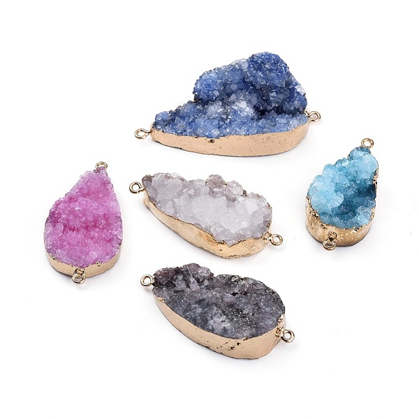 PandaHall Electroplated Natural & Dyed Druzy Quartz Links connectors, with Brass Findings, teardrop, Golden, Mixed Color..., Multicolor
PandaHall Electroplated Natural & Dyed Druzy Quartz Links connectors, with Brass Findings, teardrop, Golden, Mixed Color..., Multicolor