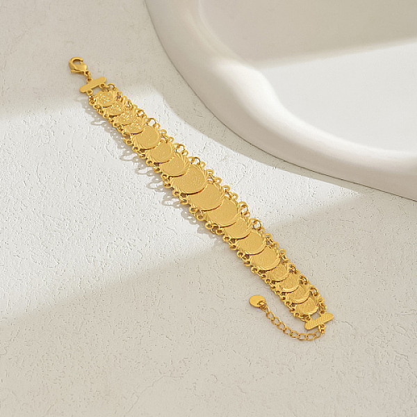 PandaHall Brass Coin Link Bracelets, Cable Chains Bracelets for Women, Real 18K Gold Plated, 7-7/8 inch(20cm) Brass
PandaHall Brass Coin Link Bracelets, Cable Chains Bracelets for Women, Real 18K Gold Plated, 7-7/8 inch(20cm) Brass