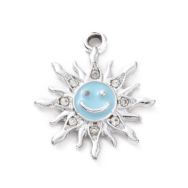 PandaHall Alloy Enamel Pendants, with Crystal Rhinestone, Smiling Sun Charms, Platinum, Light Sky Blue, 22.5x19.5x2.5mm, Hole: 2mm Alloy..., Clear
PandaHall Alloy Enamel Pendants, with Crystal Rhinestone, Smiling Sun Charms, Platinum, Light Sky Blue, 22.5x19.5x2.5mm, Hole: 2mm Alloy..., Clear