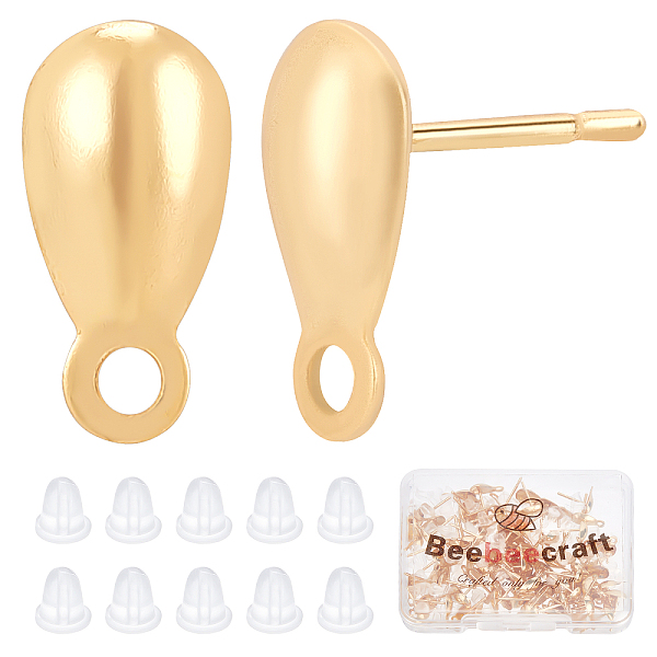 PandaHall Beebeecraft 100Pcs/Box 18K Gold Plated Earring Findings Teardrop Posts Stud Earrings Components with Loop and 100Pcs Plastic...
PandaHall Beebeecraft 100Pcs/Box 18K Gold Plated Earring Findings Teardrop Posts Stud Earrings Components with Loop and 100Pcs Plastic...