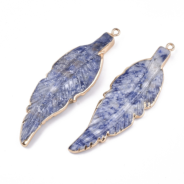 PandaHall Electroplate Natural Blue Spot Jasper Big Pendants, with Lead Free & Nickel Free Iron Findings, Leaf, Golden, 69~74x21~22x5~6mm...
PandaHall Electroplate Natural Blue Spot Jasper Big Pendants, with Lead Free & Nickel Free Iron Findings, Leaf, Golden, 69~74x21~22x5~6mm...