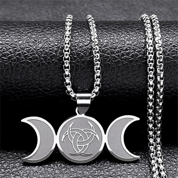 PandaHall 304 Stainless Steel Triple Moon Pendant Necklaces, Box Chains Jewelry for Men Women, Stainless Steel Color, 23.62 inch(60cm) 304...
PandaHall 304 Stainless Steel Triple Moon Pendant Necklaces, Box Chains Jewelry for Men Women, Stainless Steel Color, 23.62 inch(60cm) 304...
