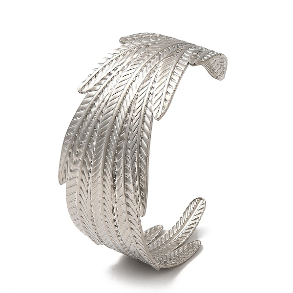 PandaHall 304 Stainless Steel Open Cuff Bangles, Feather, Inner Diameter: 2-5/8x1-7/8 inch(6.6x4.8cm), Wide: 35mm 304 Stainless Steel...
PandaHall 304 Stainless Steel Open Cuff Bangles, Feather, Inner Diameter: 2-5/8x1-7/8 inch(6.6x4.8cm), Wide: 35mm 304 Stainless Steel...