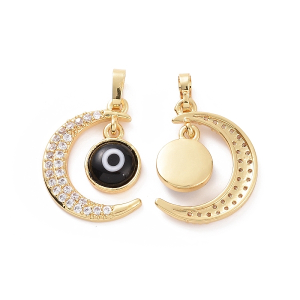 PandaHall Brass Micro Pave Cubic Zirconia Pendants, with Handmade Evil Eye Lampwork, Crescent Moon Charm, Real 18K Gold Plated, Black...
PandaHall Brass Micro Pave Cubic Zirconia Pendants, with Handmade Evil Eye Lampwork, Crescent Moon Charm, Real 18K Gold Plated, Black...