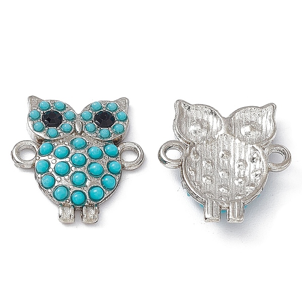 PandaHall Alloy Connector Charms, Owl Links, with Jet Rhinestones and Synthetic Turquoise, Platinum, 18x16.5x3mm, Hole: 1.8mm..., Green
PandaHall Alloy Connector Charms, Owl Links, with Jet Rhinestones and Synthetic Turquoise, Platinum, 18x16.5x3mm, Hole: 1.8mm..., Green
