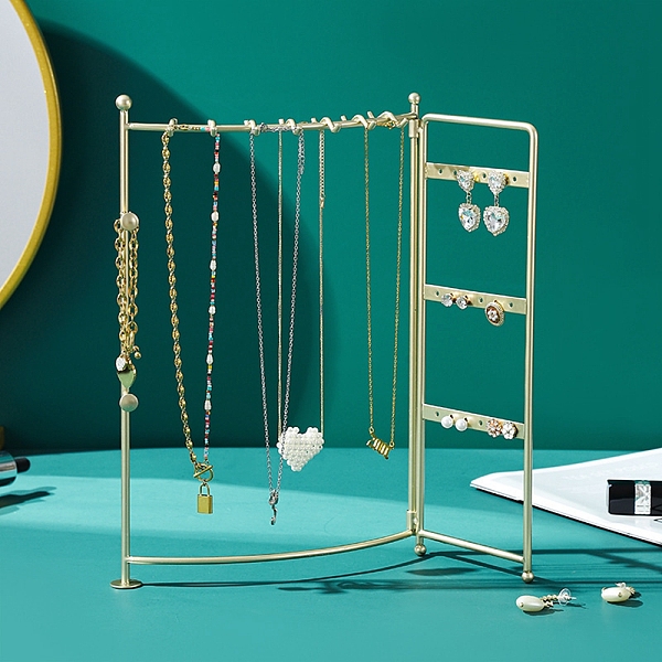 PandaHall Foldable Iron Jewelry Display Stands, Jewelry Organizer Rack for Earrings Necklaces Showing, Rectangle, Light Gold, 21.5x5.2x31cm...
PandaHall Foldable Iron Jewelry Display Stands, Jewelry Organizer Rack for Earrings Necklaces Showing, Rectangle, Light Gold, 21.5x5.2x31cm...