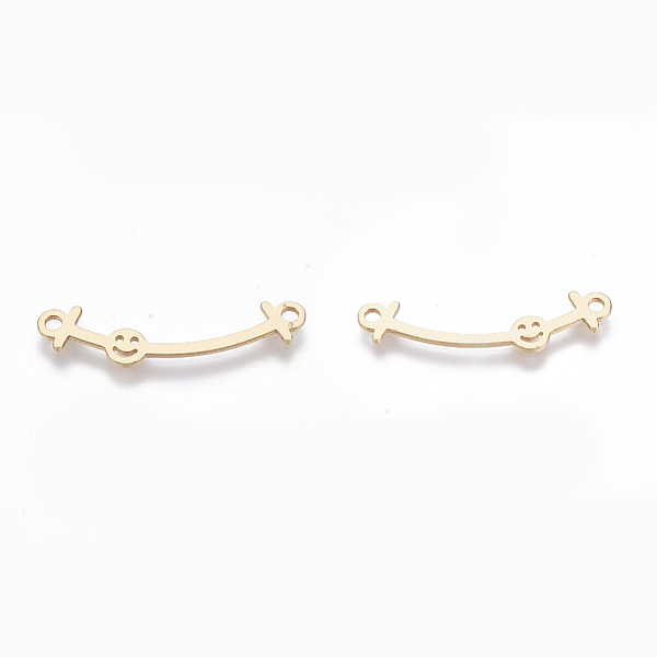 PandaHall Brass Links, Nickel Free, Strip with Smiling Face, Real 18K Gold Plated, 31x8x1mm, Hole: 1.8mm Brass Others
PandaHall Brass Links, Nickel Free, Strip with Smiling Face, Real 18K Gold Plated, 31x8x1mm, Hole: 1.8mm Brass Others
