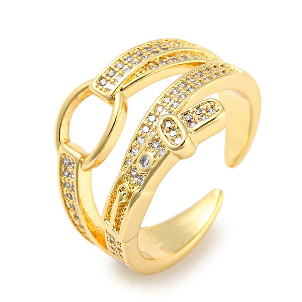 PandaHall Rack Plating Brass Micro Pave Cubic Zirconia Open Cuff Ring for Women, Hollow Buckle Belt Shape, Lead Free & Cadmium Free, Real..., Clear
PandaHall Rack Plating Brass Micro Pave Cubic Zirconia Open Cuff Ring for Women, Hollow Buckle Belt Shape, Lead Free & Cadmium Free, Real..., Clear