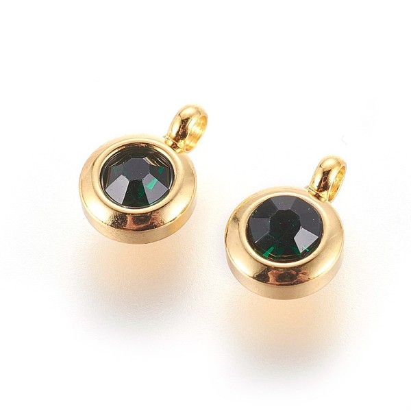 PandaHall 304 Stainless Steel Rhinestone Charms, July Birthstone Charms, Flat Round, Emerald, 9.3x6.5x4mm, Hole: 2mm Stainless..., Green
PandaHall 304 Stainless Steel Rhinestone Charms, July Birthstone Charms, Flat Round, Emerald, 9.3x6.5x4mm, Hole: 2mm Stainless..., Green