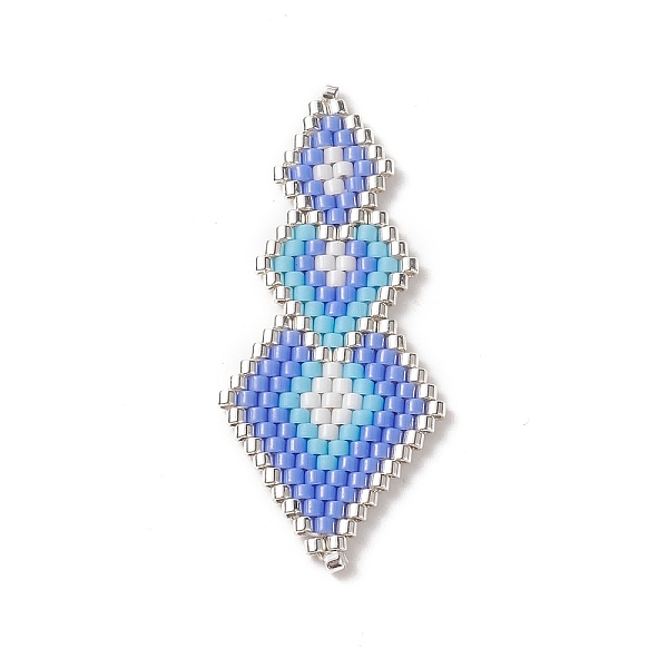 PandaHall Handmade Loom Pattern MIYUKI Seed Beads, Rhombus Pendants, Dodger Blue, 41x17x2mm, Hole: 0.8mm Glass Rhombus
PandaHall Handmade Loom Pattern MIYUKI Seed Beads, Rhombus Pendants, Dodger Blue, 41x17x2mm, Hole: 0.8mm Glass Rhombus