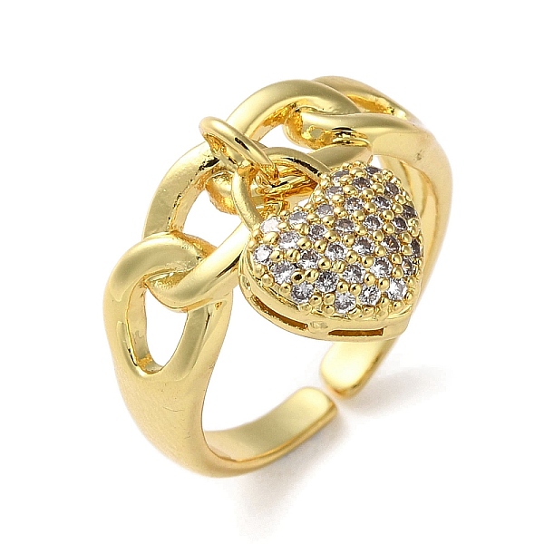PandaHall Rack Plating Brass Cubic Zirconia Open Cuff Rings, Heart Charm Ring, Cadmium Free & Lead Free, Real 18K Gold Plated, Inner..., Clear
PandaHall Rack Plating Brass Cubic Zirconia Open Cuff Rings, Heart Charm Ring, Cadmium Free & Lead Free, Real 18K Gold Plated, Inner..., Clear