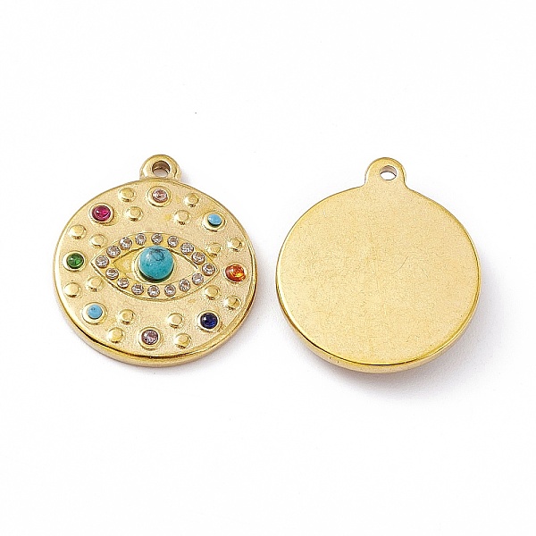 PandaHall Vacuum Plating 201 Stainless Steel Pendants, with Rhinestone, Real 18K Gold Plated, Flat Round with Eye Charms, Mixed Color..., Multicolor
PandaHall Vacuum Plating 201 Stainless Steel Pendants, with Rhinestone, Real 18K Gold Plated, Flat Round with Eye Charms, Mixed Color..., Multicolor