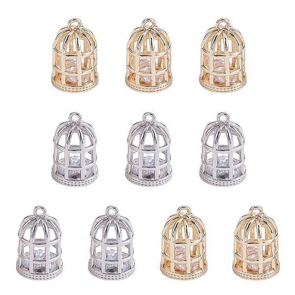 PandaHall 10Pcs 2 Colors Brass Micro Pave Cubic Zirconia Pendants, Cadmium Free & Lead Free, Clear, Bird Cage, Platinum & Golden, 15x9.5mm...
PandaHall 10Pcs 2 Colors Brass Micro Pave Cubic Zirconia Pendants, Cadmium Free & Lead Free, Clear, Bird Cage, Platinum & Golden, 15x9.5mm...