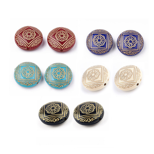 PandaHall Plating Acrylic Beads, Golden Metal Enlaced, Flat Round with Flower, Mixed Color, 21.5x9mm, Hole: 2mm Acrylic Flat Round..., Multicolor
PandaHall Plating Acrylic Beads, Golden Metal Enlaced, Flat Round with Flower, Mixed Color, 21.5x9mm, Hole: 2mm Acrylic Flat Round..., Multicolor