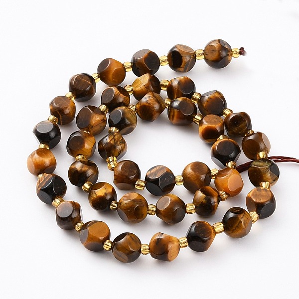 PandaHall Natural Tiger Eye Beads Strands, with Seed Beads, Six Sided Celestial Dice, Faceted, 8~8.5x8~8.5mm, Hole: 1mm, about 50pcs/strand...
PandaHall Natural Tiger Eye Beads Strands, with Seed Beads, Six Sided Celestial Dice, Faceted, 8~8.5x8~8.5mm, Hole: 1mm, about 50pcs/strand...