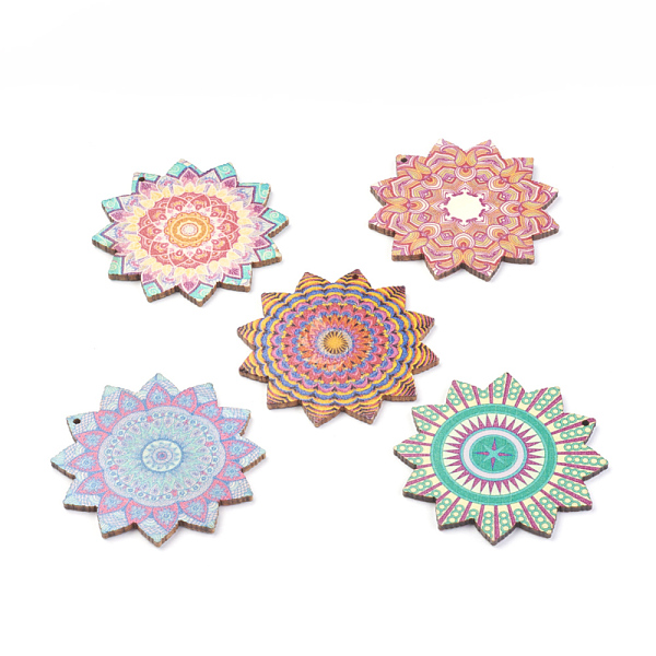 PandaHall Printed Wooden Big Pendants, Flower, Mixed Color, 59.5x59.5x1~2mm, Hole: 1.5mm Wood Flower Multicolor
PandaHall Printed Wooden Big Pendants, Flower, Mixed Color, 59.5x59.5x1~2mm, Hole: 1.5mm Wood Flower Multicolor